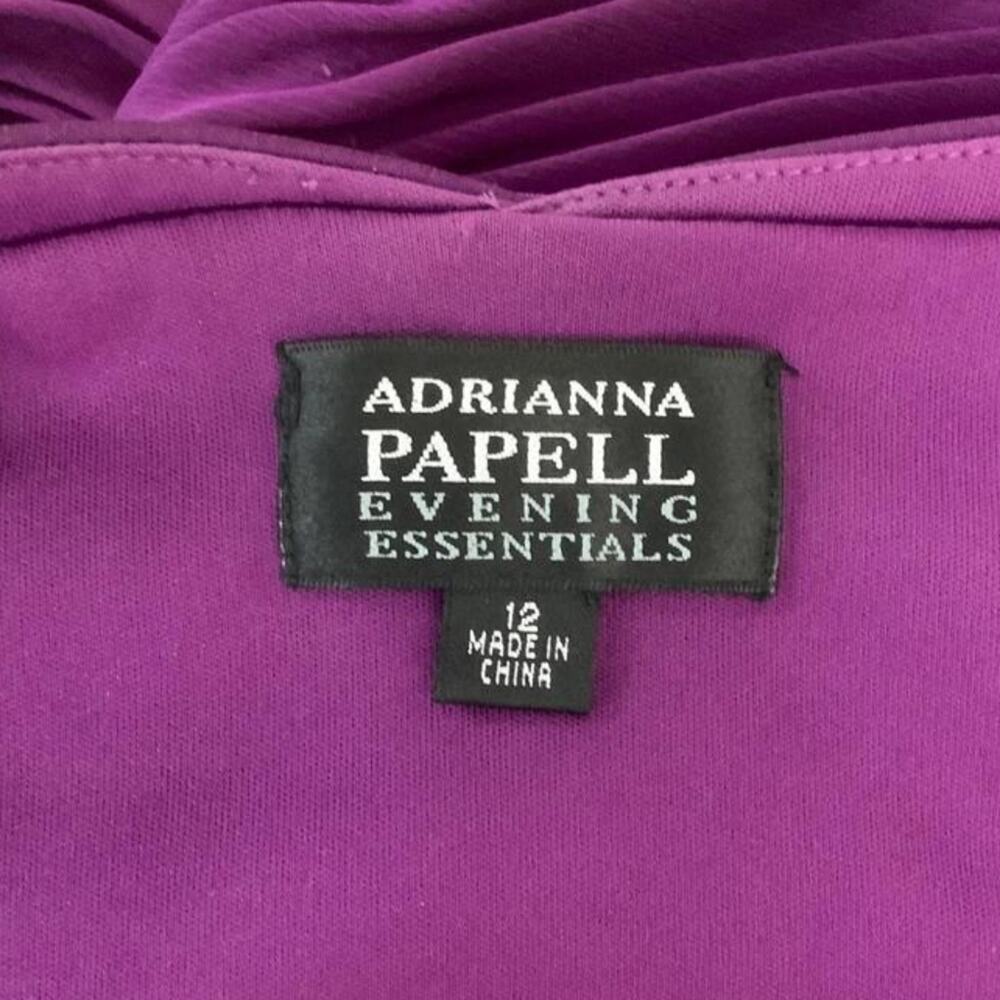 Adrianna Papell Purple Rosette Ruched Halter Top Blouse Size 12 - Picture 12 of 12